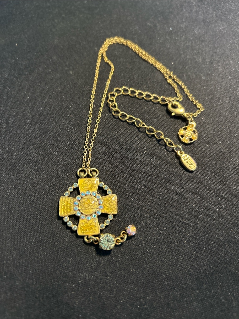 PILGRIM Gold-Tone Cross Pendant Necklace with Crystal Accents